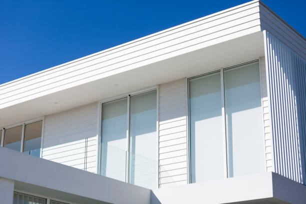 istock Closeup new, modern house, top part, background with copy space 1313716573