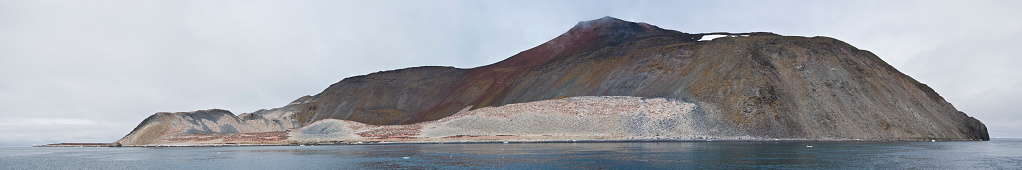View of Paulet Island near the Antarctic Penninsula a Volcanic Island. Antarctica.  The island is part of the James Ross Island Volcanic Group.