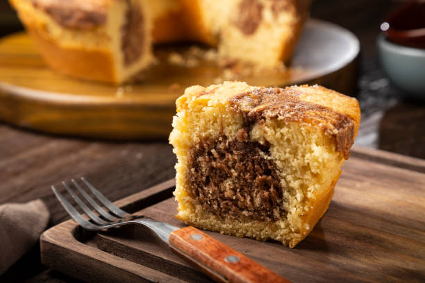 istock Homemade marble cake. Delicious marble cake with chocolate and vanilla. 1313732820