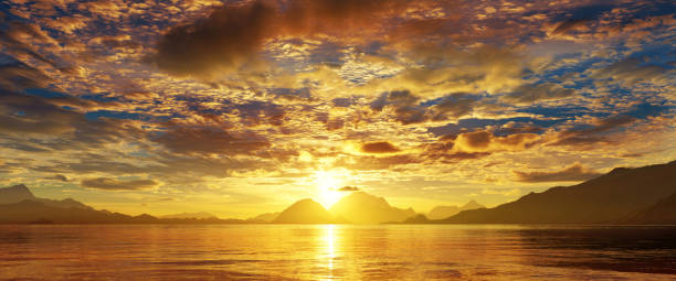 istock Beautiful sunset or dawn sky panorama 1313737992