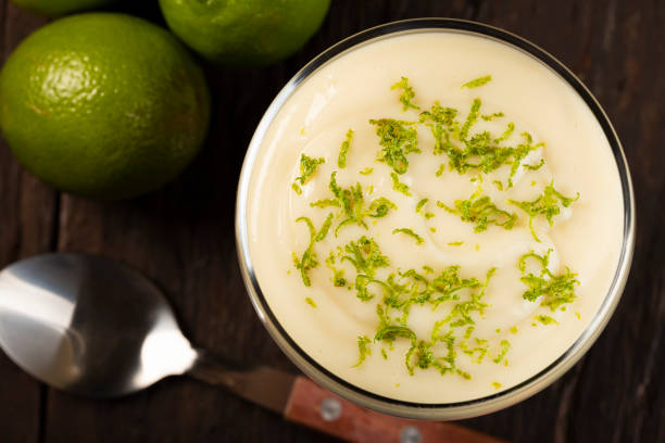 istock Lemon mousse with lemon zest on top. 1313740227