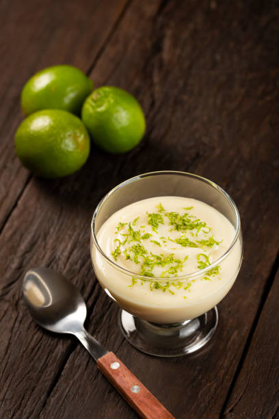 istock Lemon mousse with lemon zest on top. 1313740235