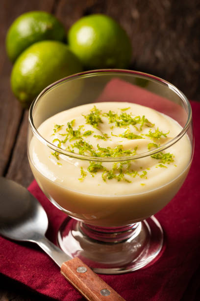 istock Lemon mousse with lemon zest on top. 1313740242