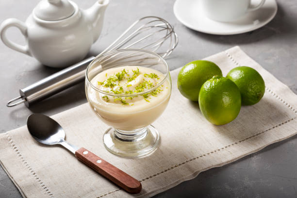 istock Lemon mousse with lemon zest on top. 1313740244