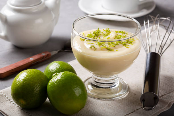 istock Lemon mousse with lemon zest on top. 1313740273