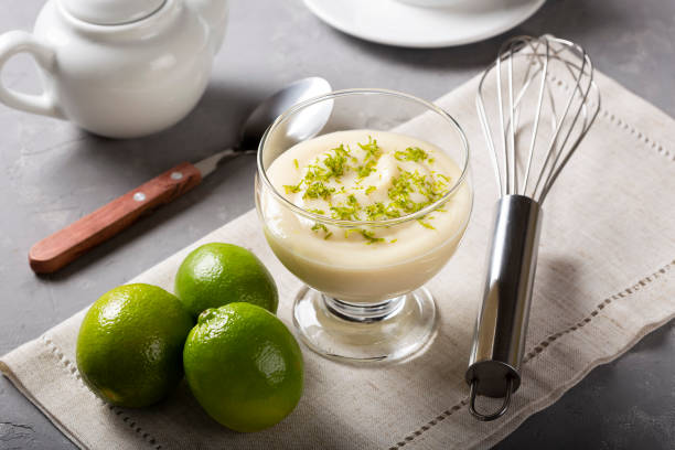 istock Lemon mousse with lemon zest on top. 1313740275