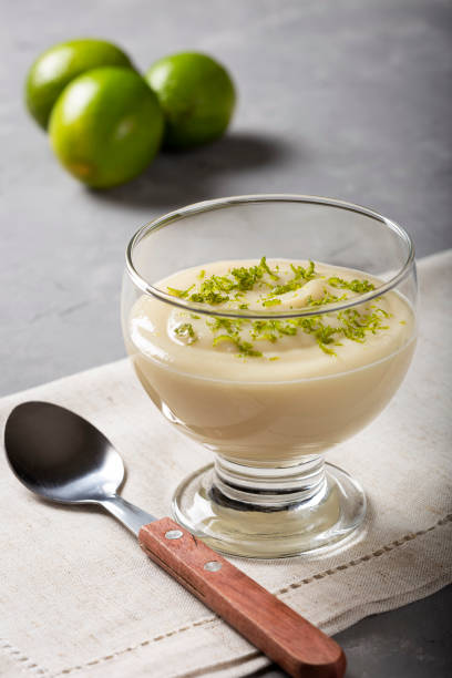 istock Lemon mousse with lemon zest on top. 1313740284