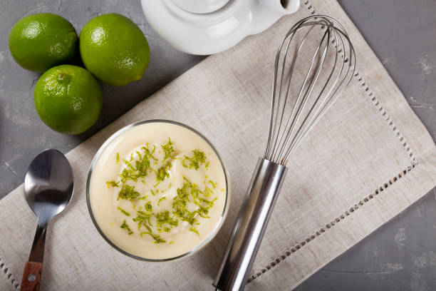 istock Lemon mousse with lemon zest on top. 1313740287