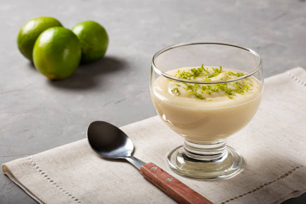istock Lemon mousse with lemon zest on top. 1313740289
