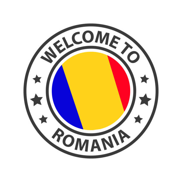 illustrazioni stock, clip art, cartoni animati e icone di tendenza di benvenuti in romania. raccolta di icone benvenuti. - romania romanian culture romanian flag flag