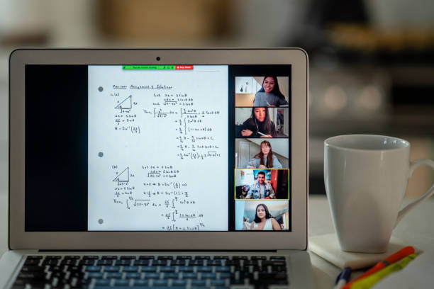 Study Group Video Call 160+ Virtual Meeting Facilitator Stock Photos, Pictures & Royalty-Free ...