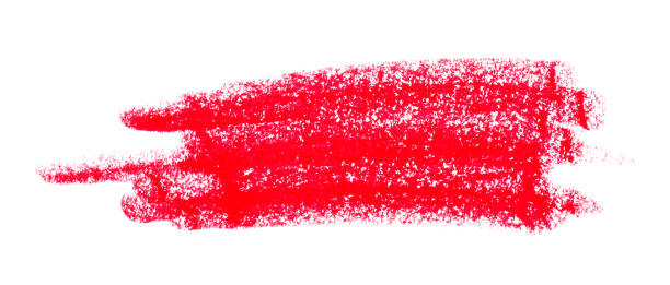istock Colourful red oil pastel chalk painted strokes or smear isolated on white background 1313752721