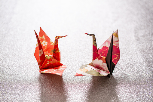Origami, cranes, celebrations, Japan, background