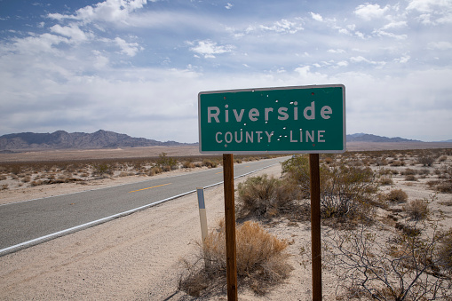 Riverside County California Public Welcome Sign