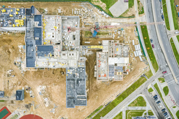 istock construction site of new building. industrial infrastructure development background. 1313761638