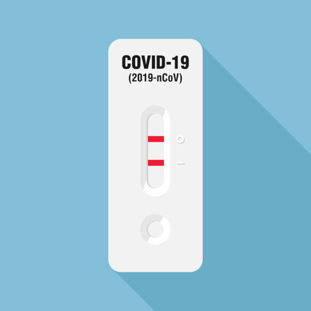 Corona Covid-19 test flat design icon symbol Corona Covid-19 test flat design icon symbol covid 19 positive stock illustrations
