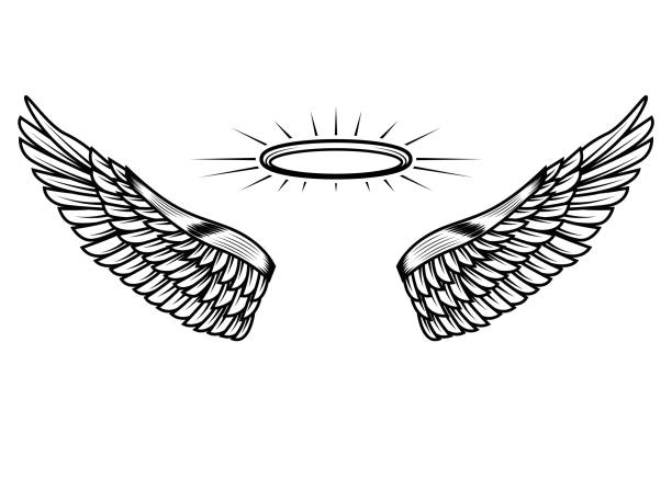 Angel Wings With Halo Tattoo Stock Photos, Pictures & Royalty-Free Images -  iStock