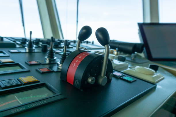 istock Ships thruster controls. Pitch control for bow and stern thrusters. 1313771882