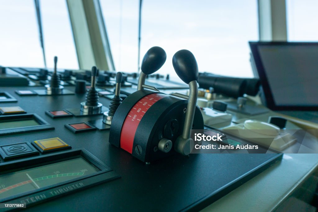 Thruster Control Instrument Ships Thruster Controls Pitch Control For Bow And Stern Thrusters Stock ...