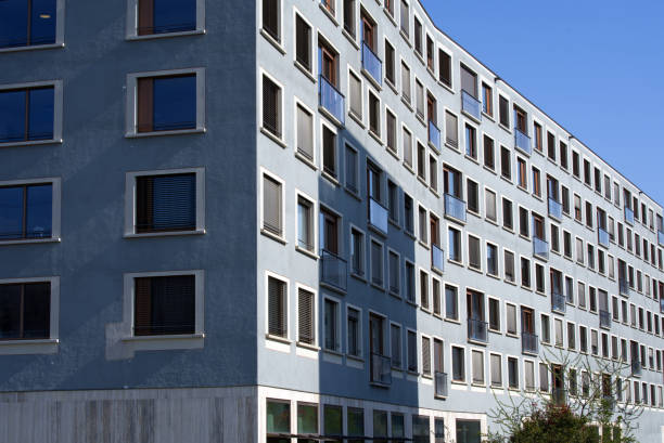 istock Modern apartment building at Zurich Affoltern at springtime morning. 1313772720