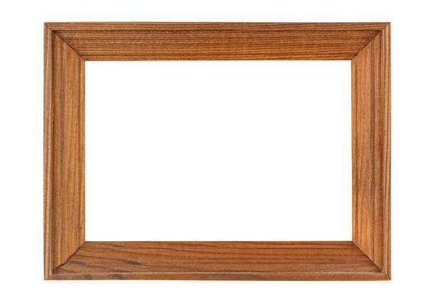 istock Empty simplicity brown wooden frame for artwork or photo isolated on white background 1313774881