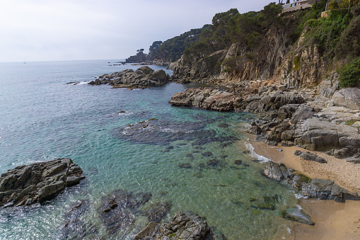 Landscape of cliffs and crystal clear waters in COSTA BRAVA