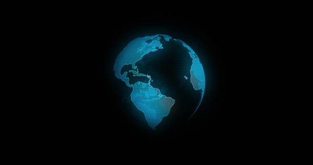 istock Global Communication Concept, The Earth Rotating With Node And Line connection. Futuristic And Technology Concepts. The Blue Marble. Earth Rotating Animation Social Future Technology Abstract 1313782731