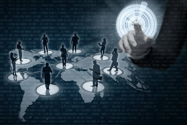 istock Man.  Digital world connection - 3D illustration 1313783463
