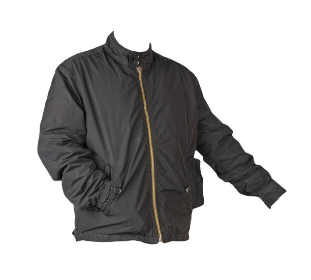 istock mens bomber jacket isolated on white background. fashionable clothes 1313790149