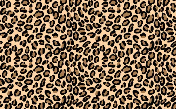 Vector illustration of Abstract modern leopard seamless pattern. Animals trendy background. Beige and black decorative vector stock illustration for print, card, postcard, fabric, textile. Modern ornament of stylized skin
