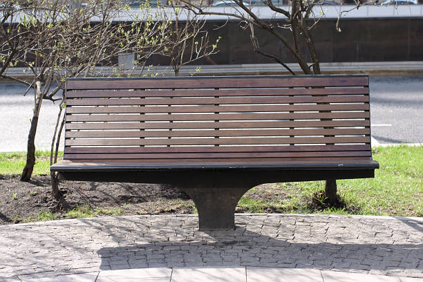 istock wooden bench for relaxing on the boulevard 1313794559