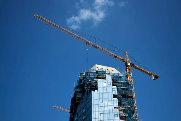 Business district office buildings construction site at Amsterdam Zuid, Amsterdam, The Netherlands