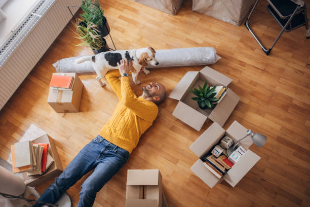 istock Man in new home 1313798892