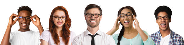 istock Happy people expressing positive emotions wearing specs 1313800737