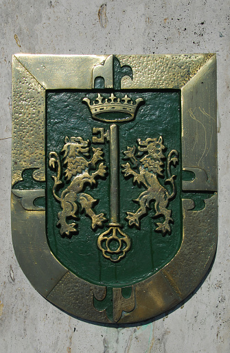 Salamanca, Spain - August 2, 2016: Heraldic Coat of Arms in the Cathedral of Salamanca, Spain