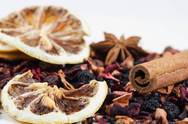 istock Berry tea with anise stars. lemon and cinnamon sticks. 1313805209