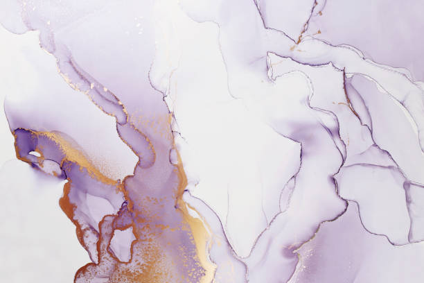 istock Indigo and gold color abstract hand painted alcohol ink texture 1313806343