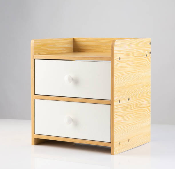 istock wooden modern bedside with two drawers isolated on white 1313806404