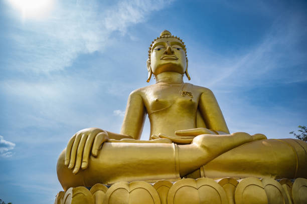 istock Golden Big buddha on phu chang noi  at chiang khan loei thailad 1313807651