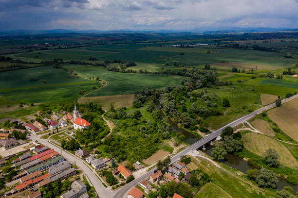 istock Flying over city area 1313808233