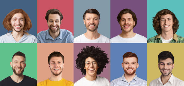 istock Composite collage of happy diverse multicultural men 1313809442