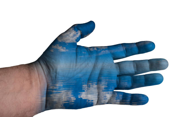 A hand trying to feel the cloud