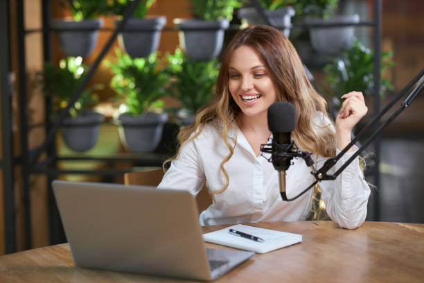 istock Woman telling different information online for followers. 1313817781