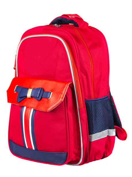 istock Children's school backpack in red color isolated on a white background.Preparing for school 1313817952