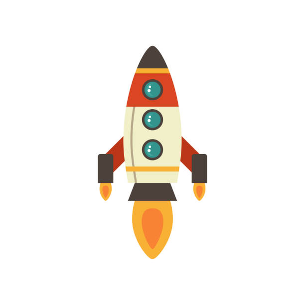 Cartoon rocket space ship take off, isolated vector illustration. Simple retro spaceship icon Cartoon rocket space ship take off, isolated vector illustration. Simple retro spaceship icon. rocketship clipart stock illustrations