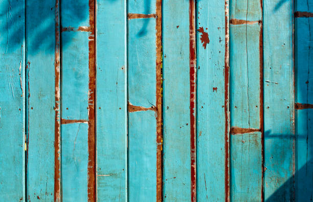 istock Old blue wood wall texture for background 1313821628
