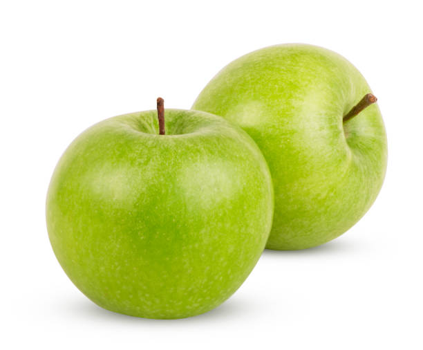 istock Fresh Green Apples Isolated on White Background with Clipping Path. 1313823657