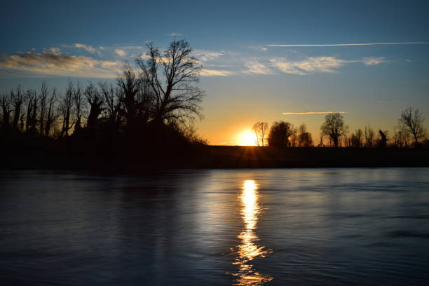istock amazing sunset on the Muzza river 1313824967