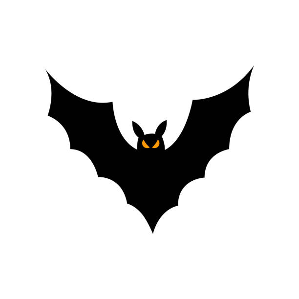 ilustraciones, imágenes clip art, dibujos animados e iconos de stock de silueta de murciélago - ilustración vectorial de halloween aislada sobre fondo blanco - bat halloween silhouette wing