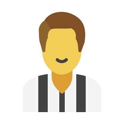 Soccer and football Referee Character Flat Design, Sports Match Umpire Avatar on white background,  Judge and arbitrator symbol vector color icon design